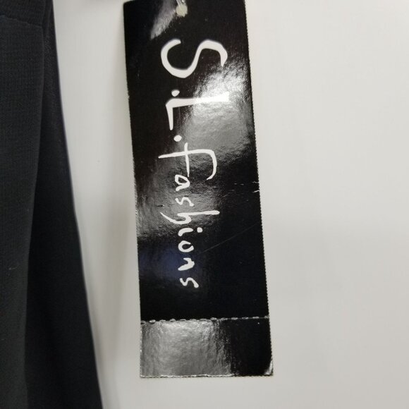 NWT S.L Fashions Black Bead Front Women's Popover Dress Size 12 - Picture 11 of 14